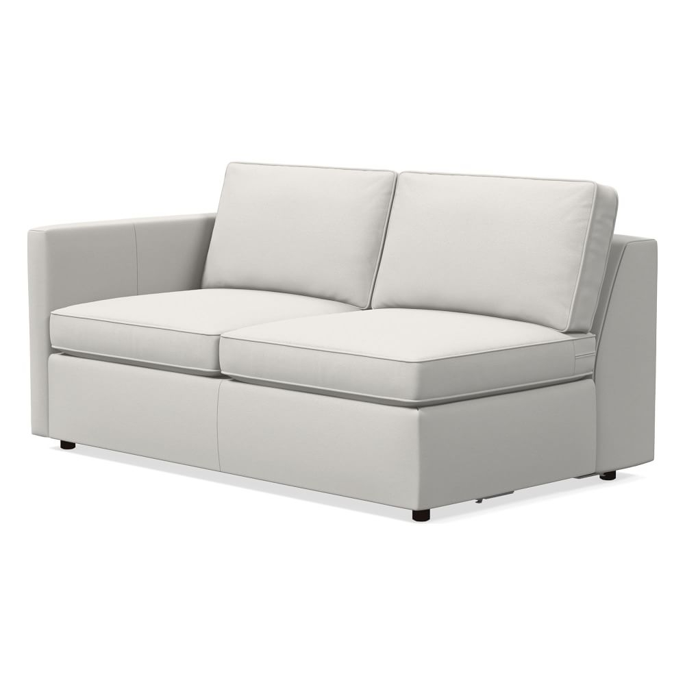 Harris Left Arm 65" Sofa, Poly, Sierra Leather, Snow, Concealed Support - Image 0