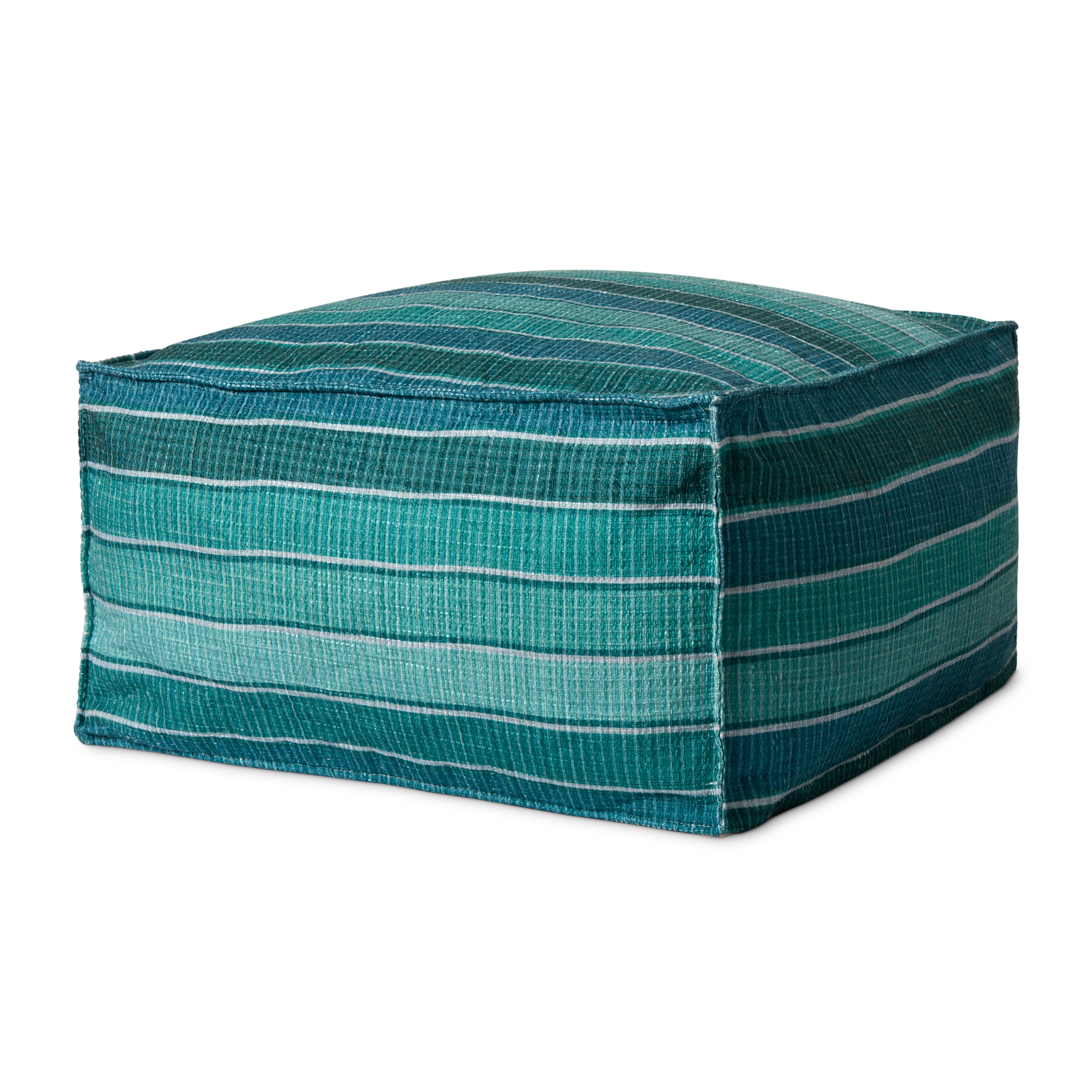 Loloi Poufs Lagoon / Blue 24"W x 24"D x 13"H - Image 0