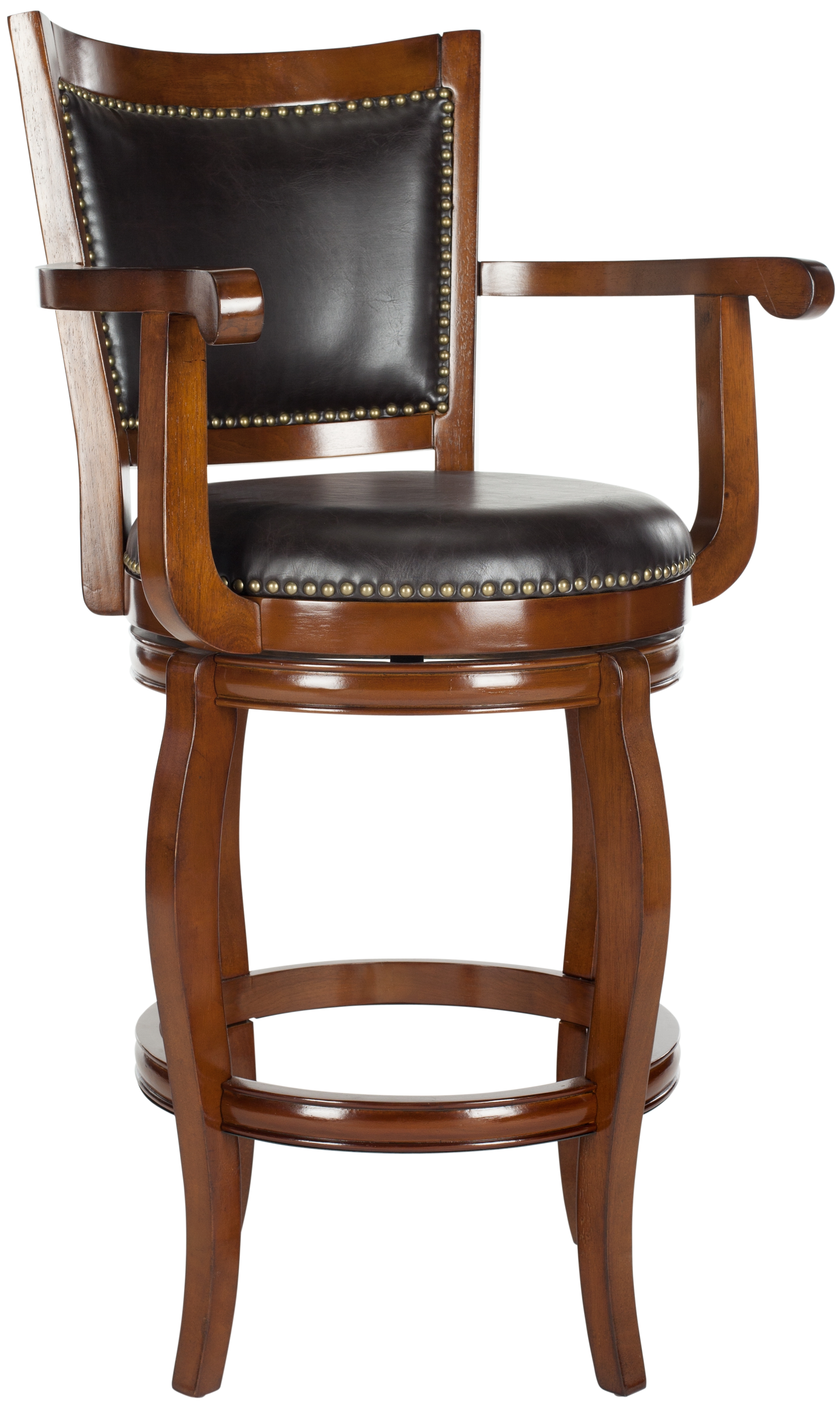 Gitano Swivel Bar Stool - Walnut/Brown - Safavieh - Image 1