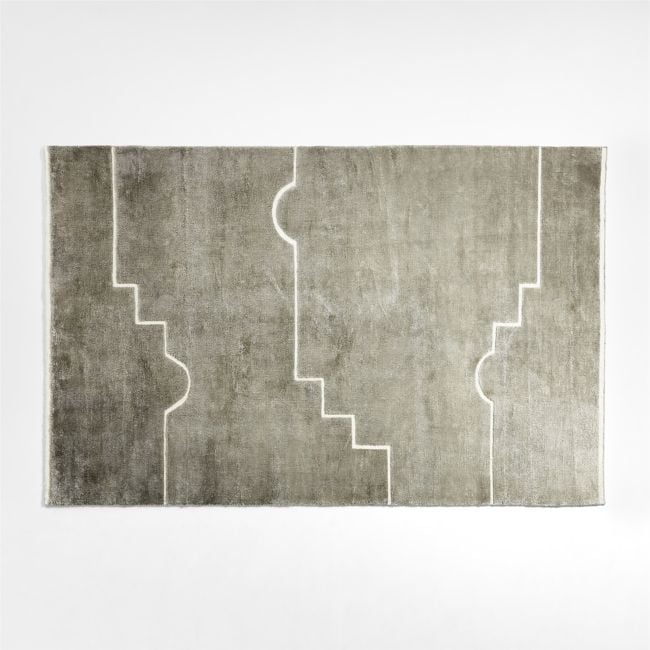 Latanaz Grey Abstract Area Rug 6'x9' - Image 0