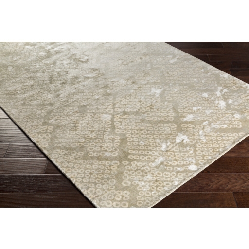 Shibori Beige Indoor 2'6" x 8' Handmade Rug - Image 1