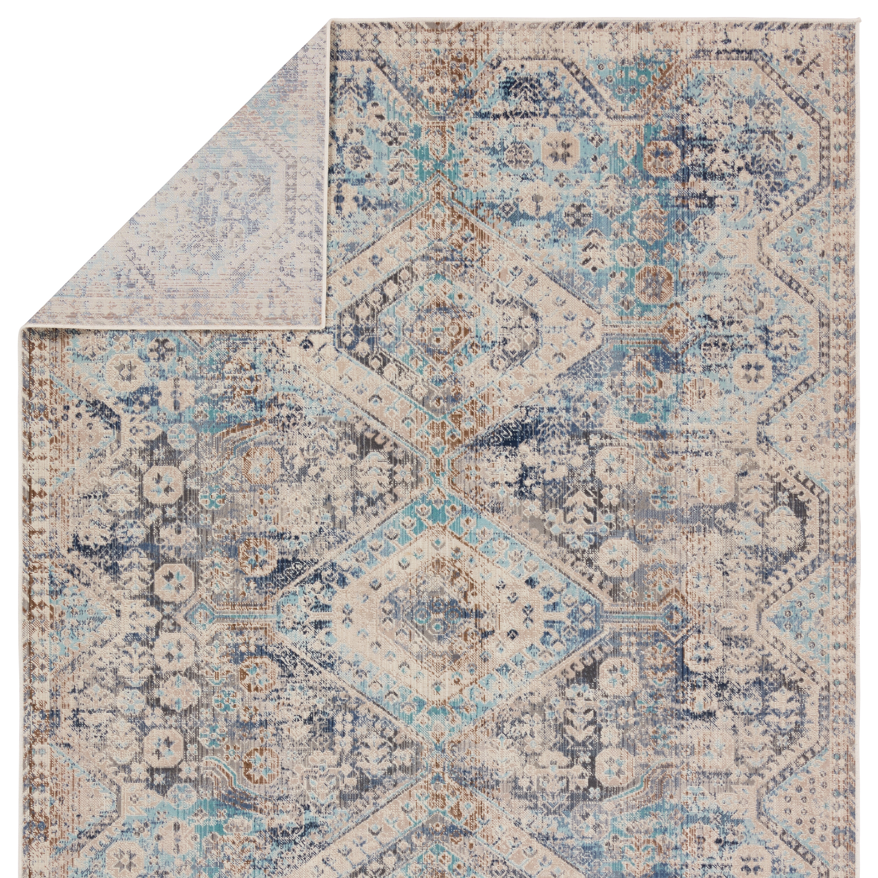 Vibe by Marquess Indoor/Outdoor Medallion Blue/ Gray Area Rug (9'X12') - Image 2