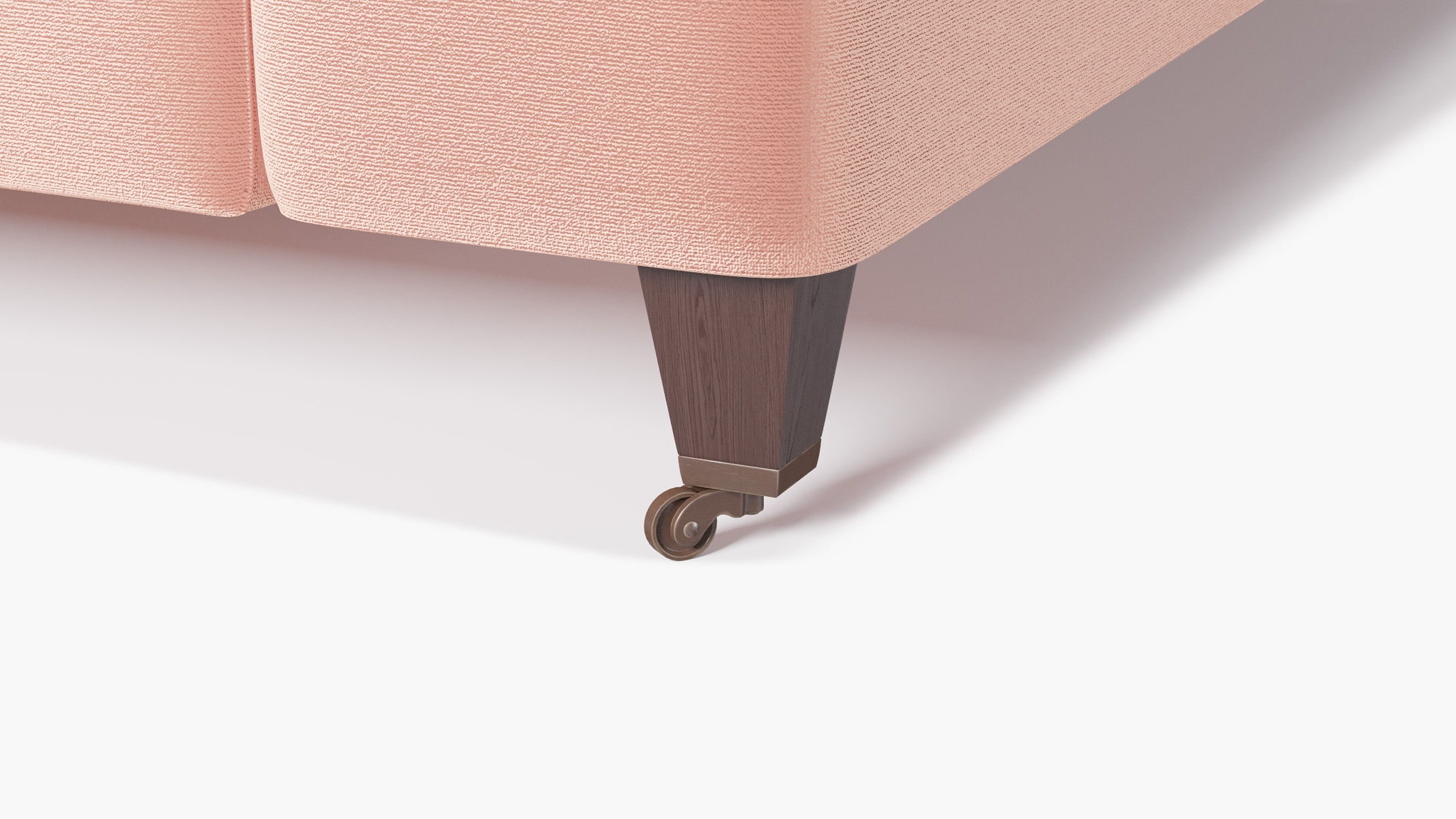 Classic Sofa, Bloom Performance Plush Velvet, Espresso with Antique Brass Caster - Image 1