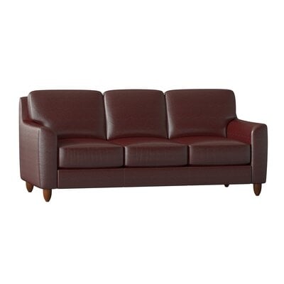 Great Texas Genuine Leather 78" Recessed Arm Sofa - Image 0