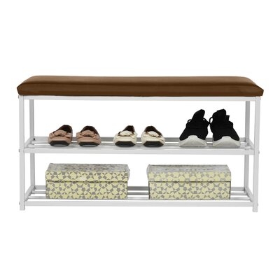 Rebrilliant 3-Tier Shoe Rack Shoe Bench For Entryway Storage Organizer With Foam Padded Seat - Image 0