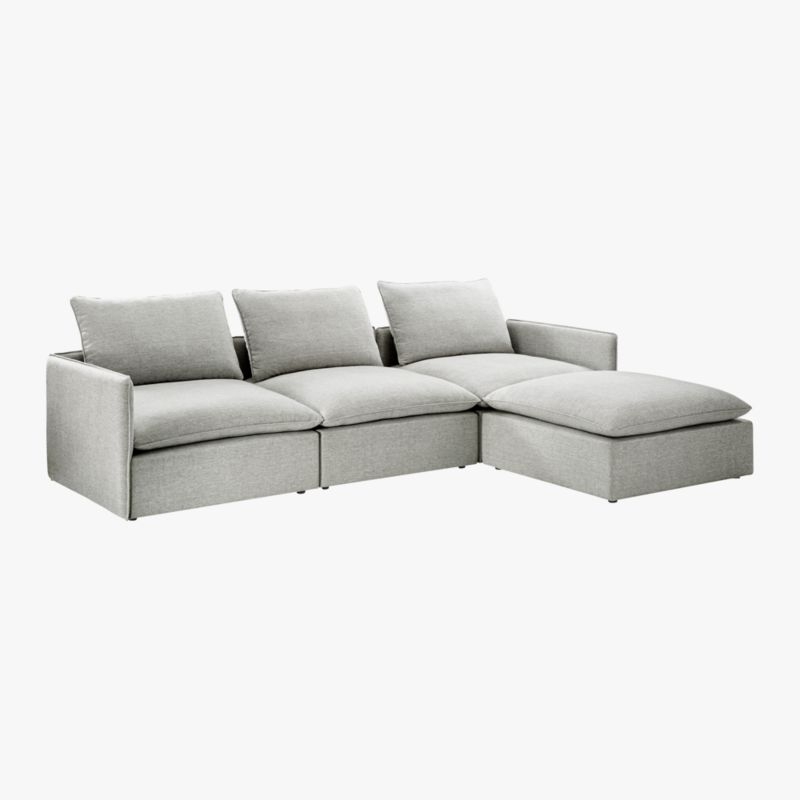 Lumin Grey Linen 4-Piece Sectional Sofa - Image 4
