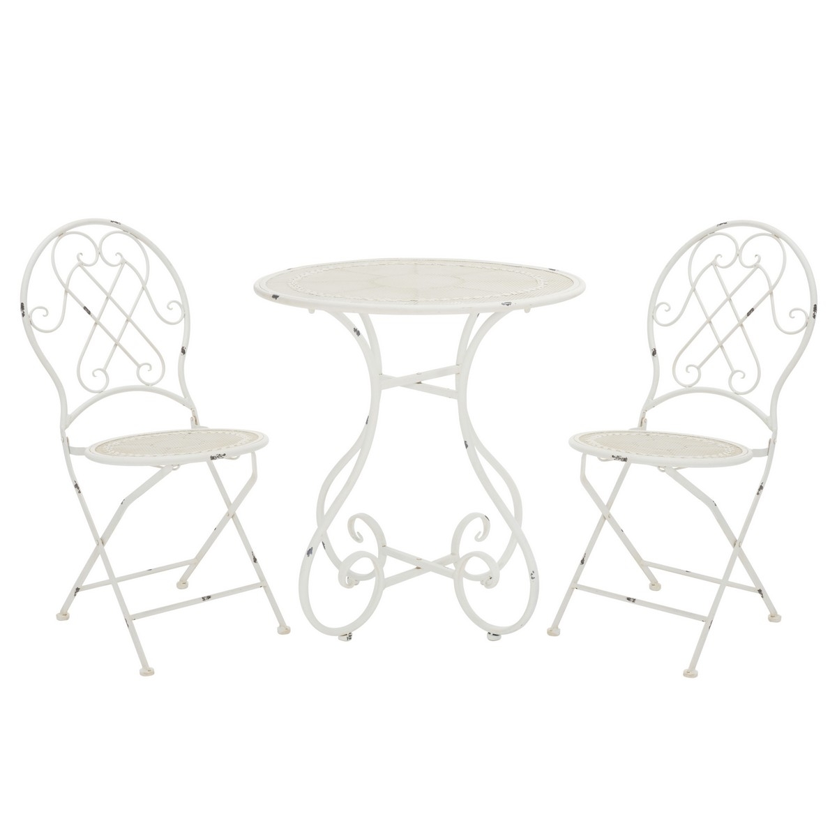 Adriel 3 Pc Bistro Set - Antique White - Safavieh - Image 0