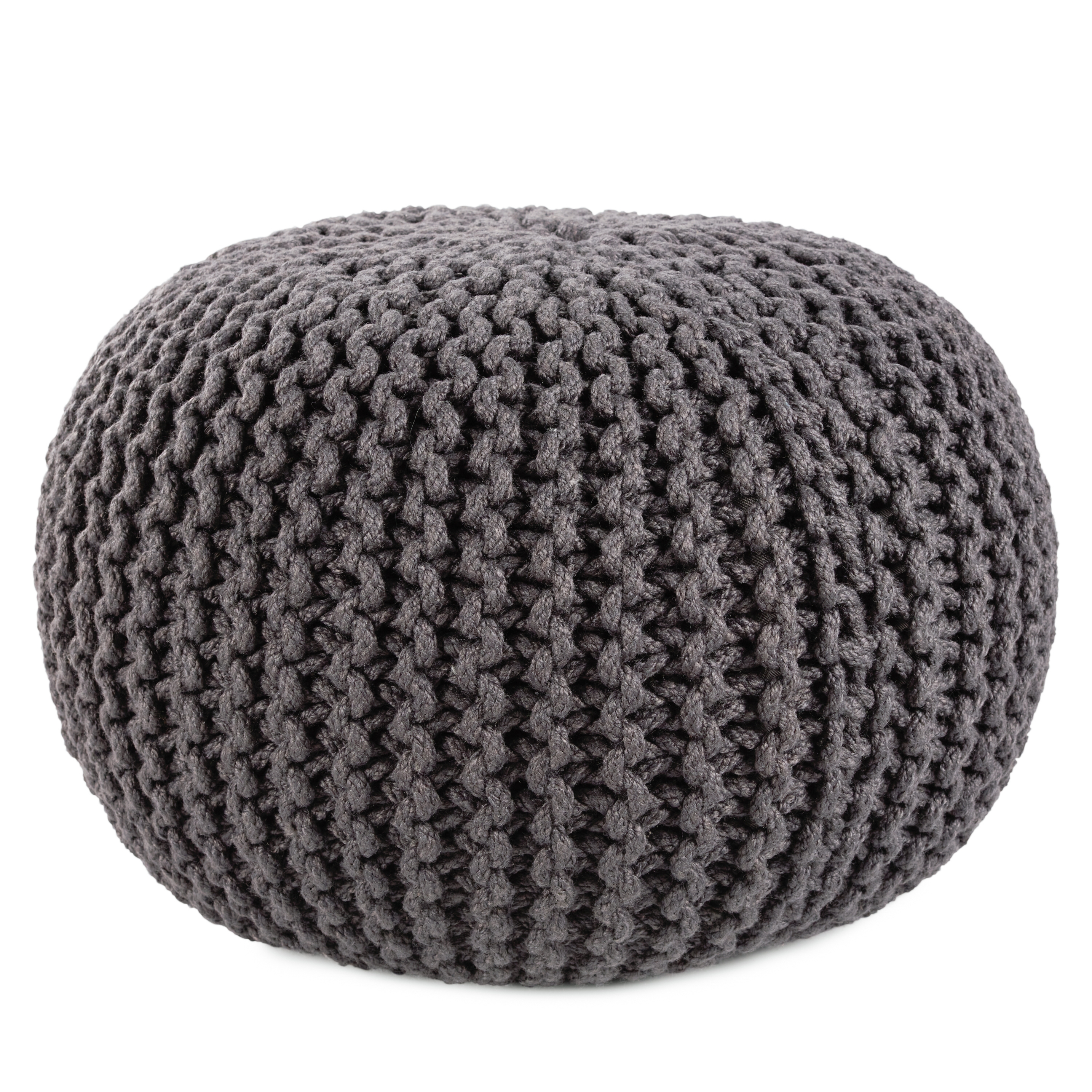 Vibe by Asilah Indoor/ Outdoor Round Pouf, Dark Gray - Image 0