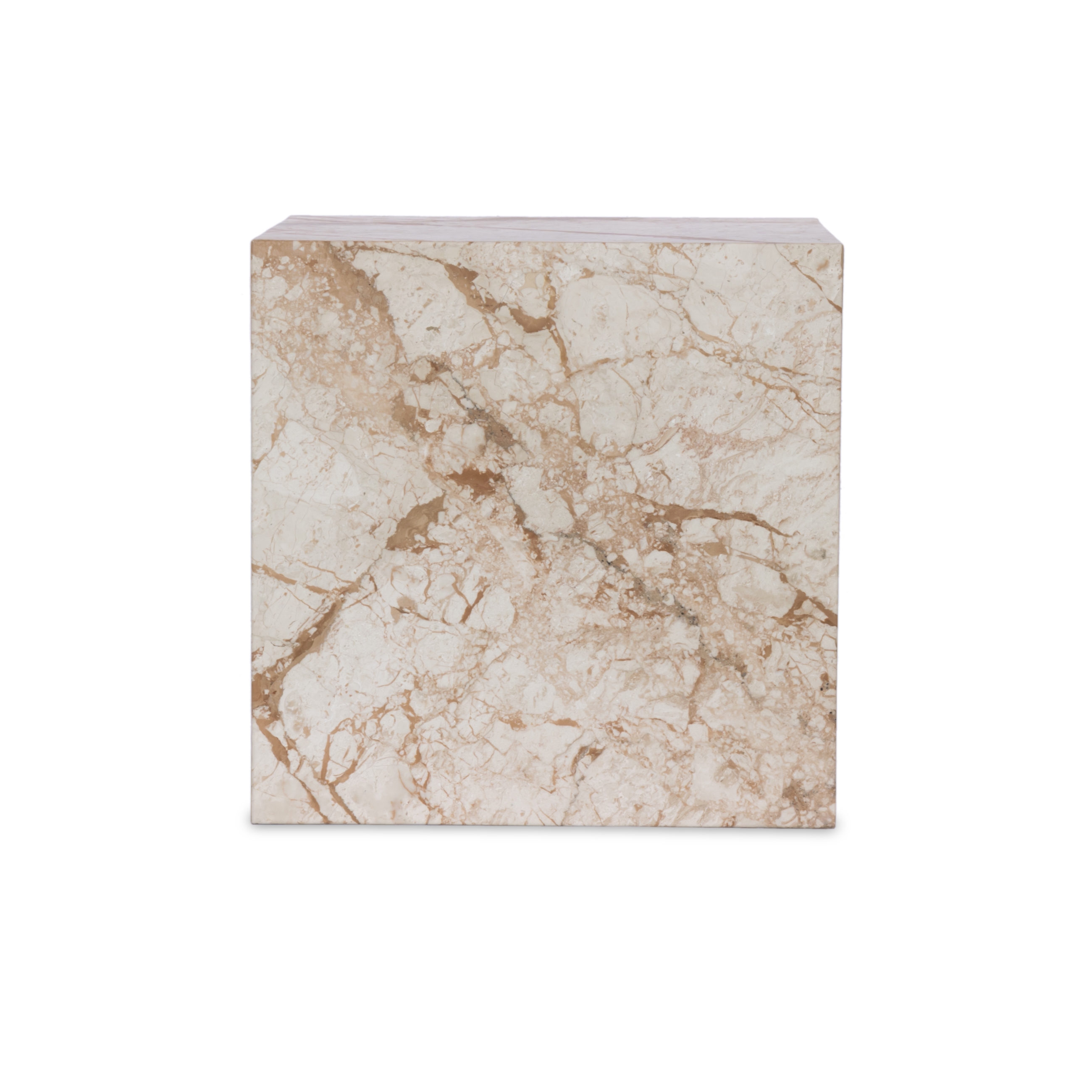 Modern Marble Plinth End Tbl-Desert Tpe - Image 5
