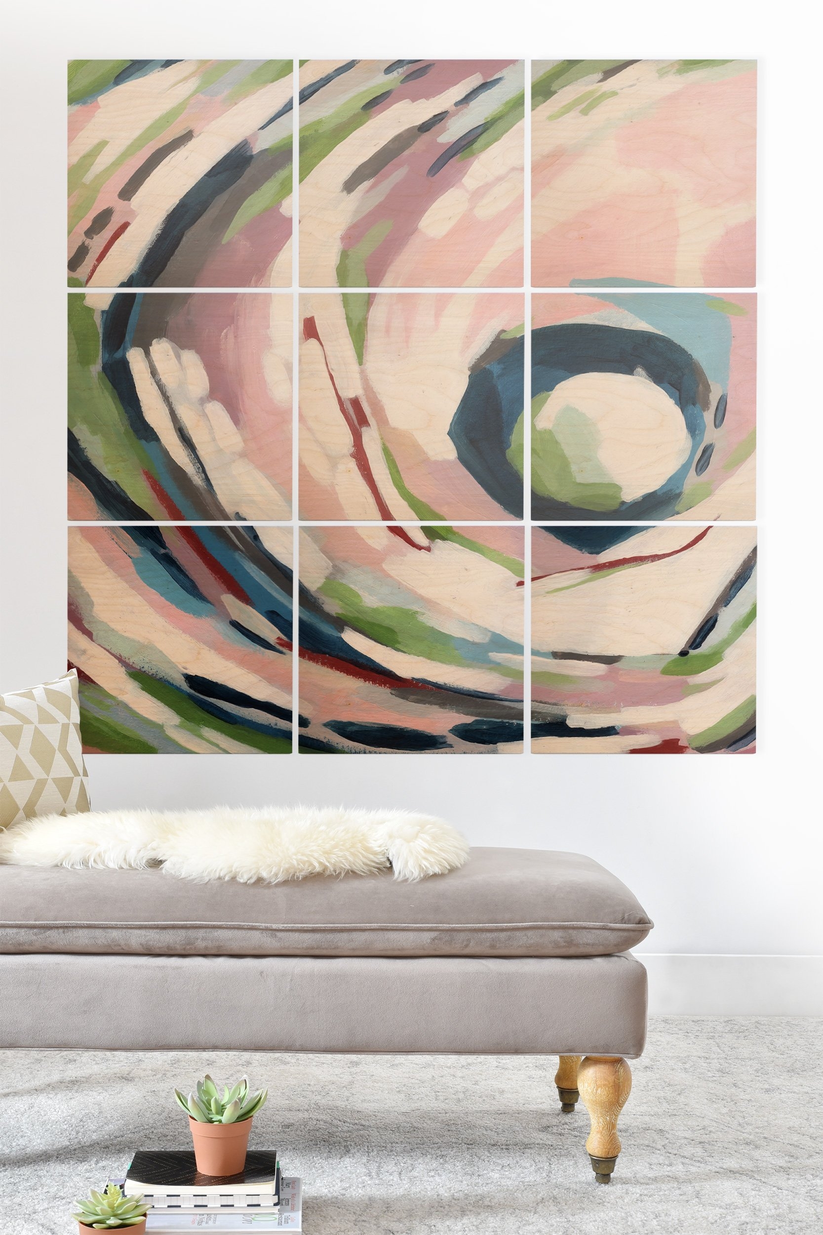 Laura Fedorowicz Right In the Feeling Wood Wall Mural - 4' x 4' (Nine 16" Wood Squares) - Image 0