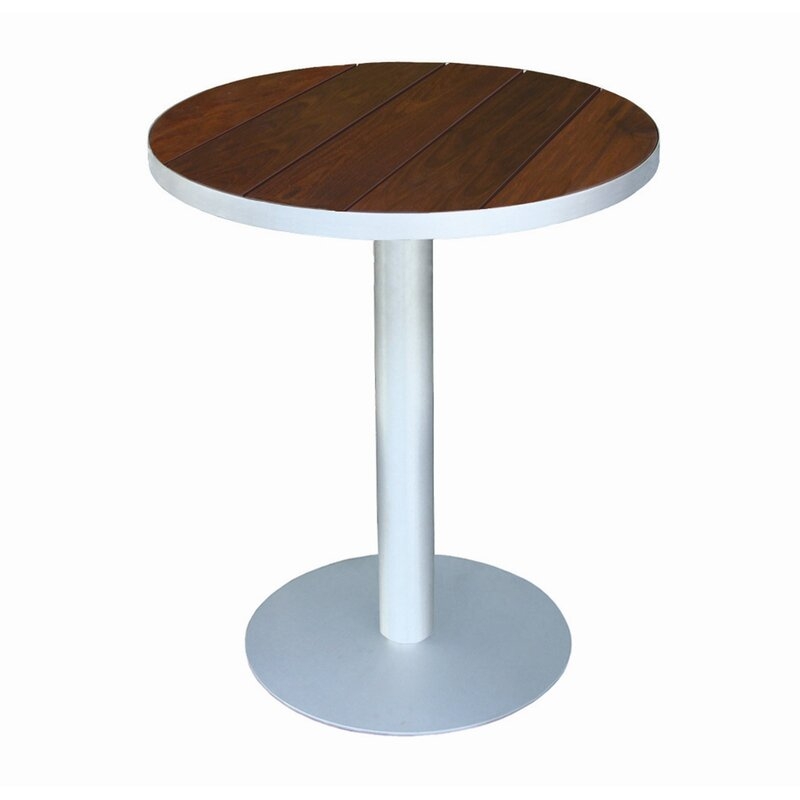 Modern Outdoor Luma Solid Wood Bistro Table Table Size: 24", Top Finish: Seafoam Polyboard - Image 0