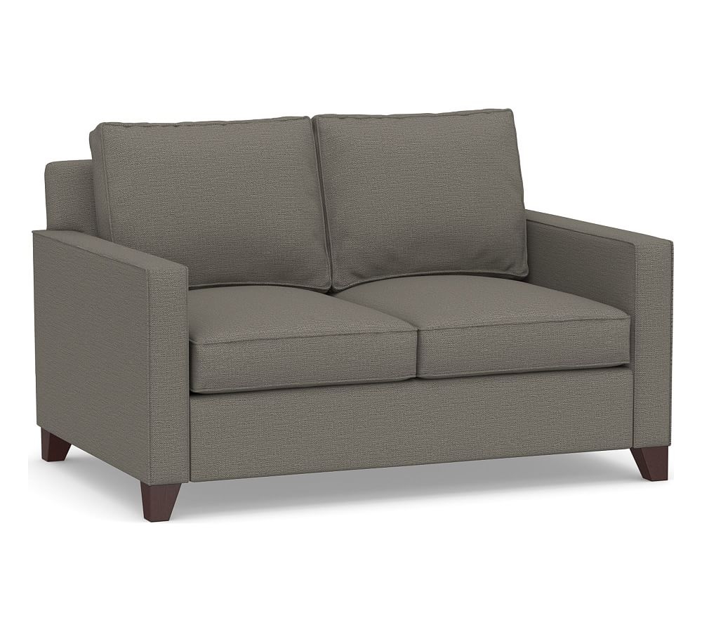 Cameron Square Arm Upholstered Deep Seat Loveseat 60", Polyester Wrapped Cushions, Chunky Basketweave Metal - Image 0