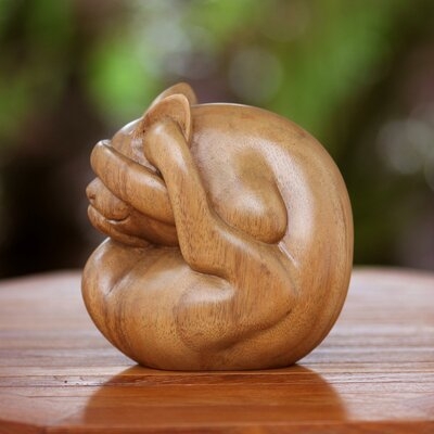 Jasia Yogi Cat Wood Figurine - Image 0