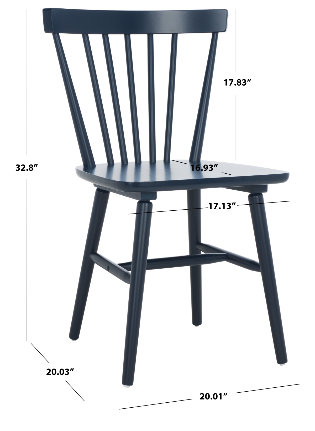 Winona Spindle Dining Chair - Navy - Safavieh - Image 7