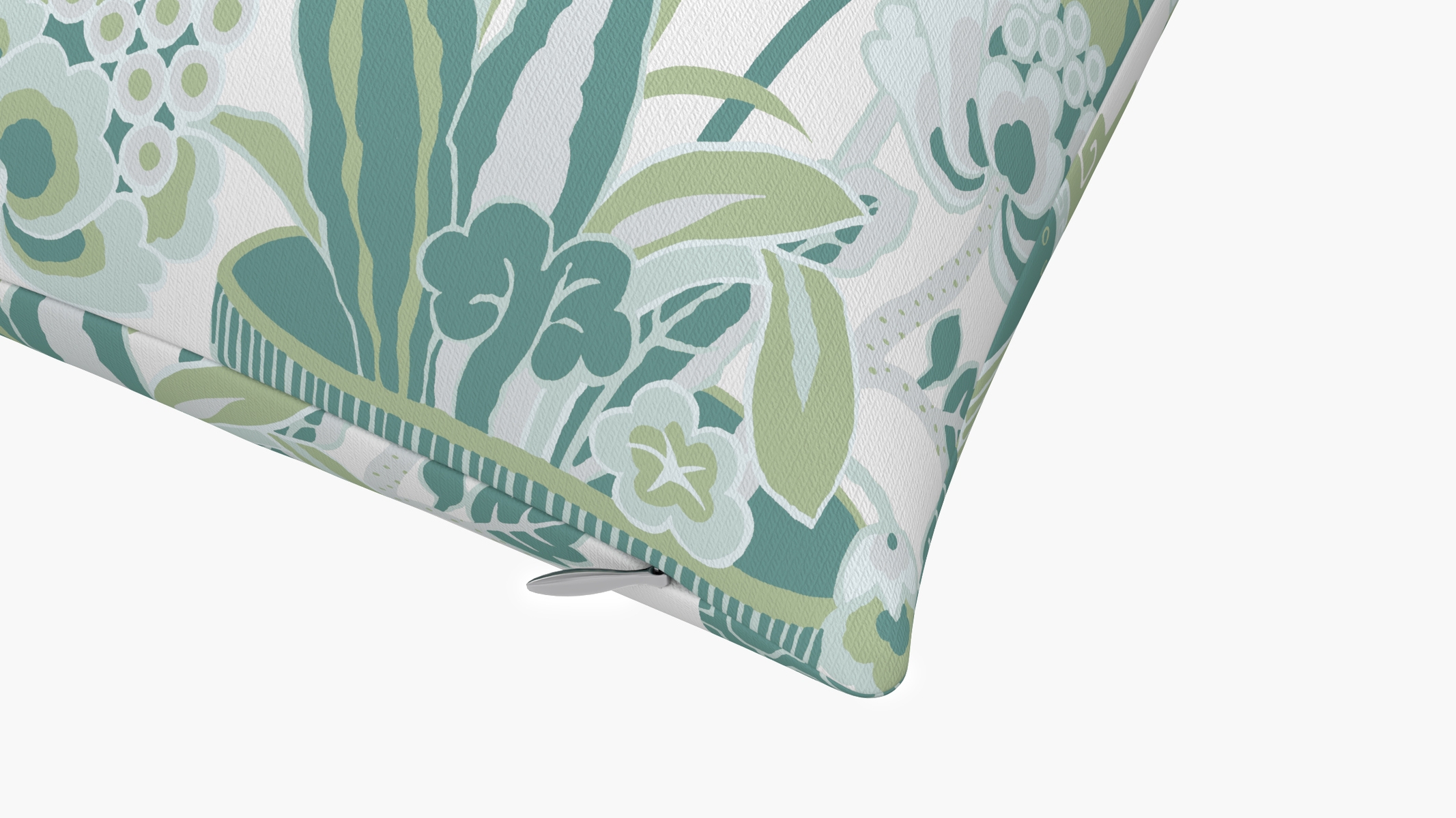 Outdoor 18" Throw Pillow, Pistachio Kan-Shie, 18" x 18" - Image 1