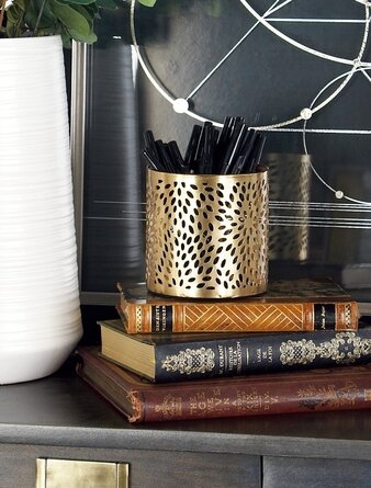 Renshaw Modern Perforated Design Round Pencil Cup - Image 2