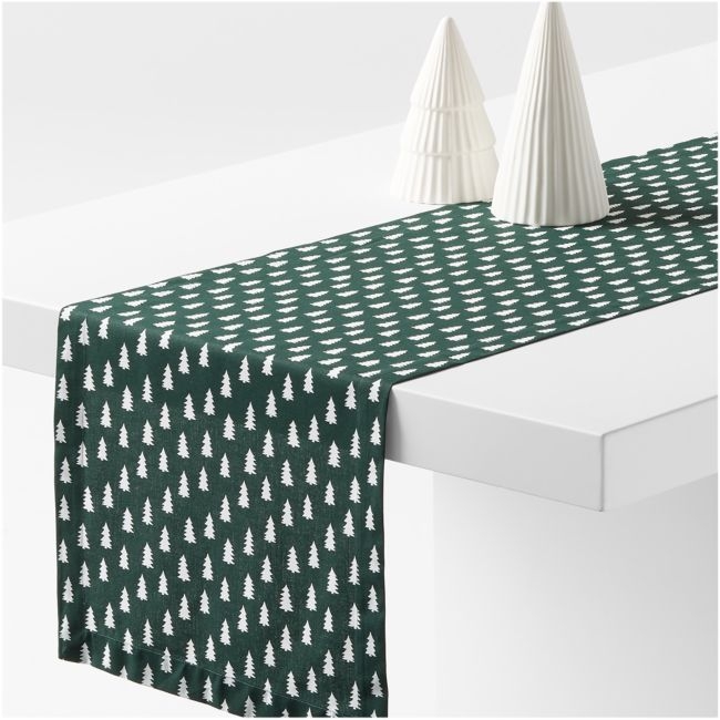 Green Trees 120" Table Runner - Image 0