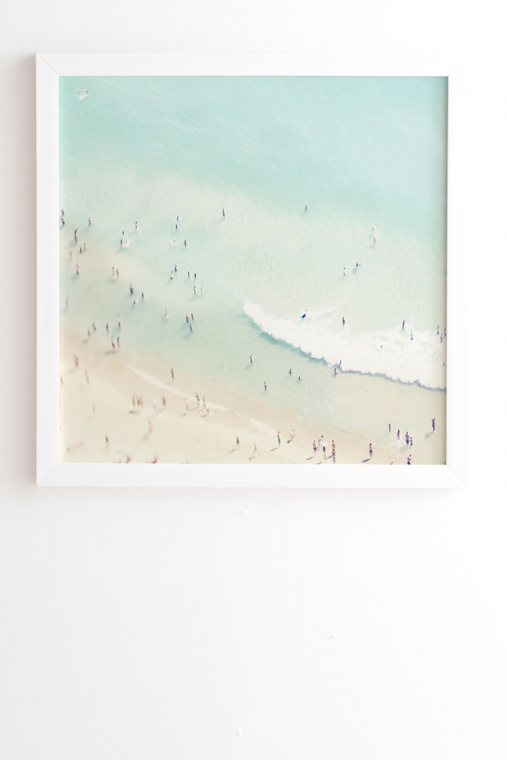 Beach Summer Love Ll by Ingrid Beddoes - Framed Wall Art Basic White 20" x 20" - Image 1