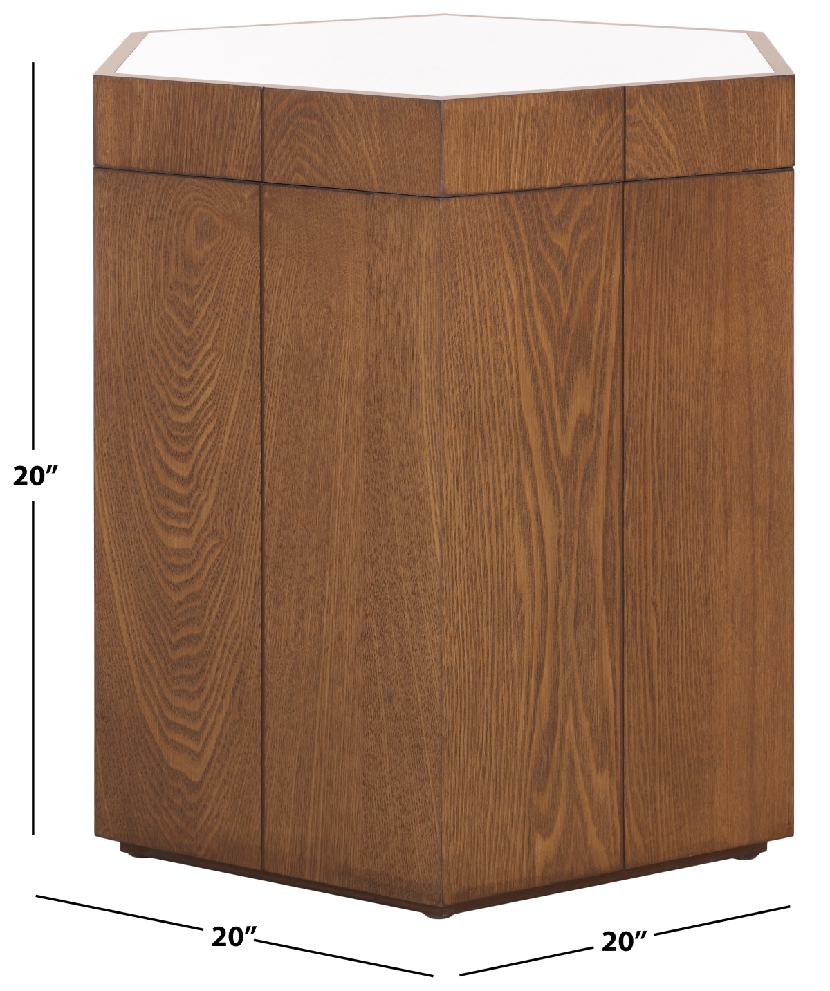 Rafaela Hexagon Accent Table - Natural Brown / White - Safavieh - Image 7
