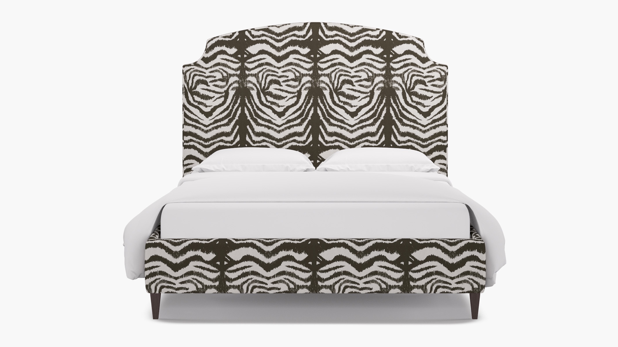 Cove Bed, Zebra, Espresso Square Tapered Leg, King - Image 0