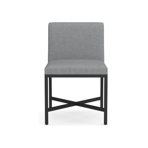 Navarro Dining Side Chair, Standard Chair, Perennials Performance Canvas, Charcoal, Bronze - Image 0