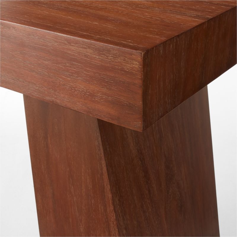 Ridge Cerused Acacia Wood Desk with Drawer - Image 6