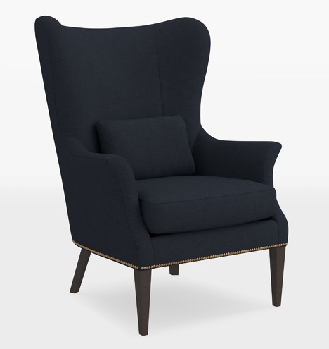Clinton Modern Wingback Chair with Nailheads - Image 0