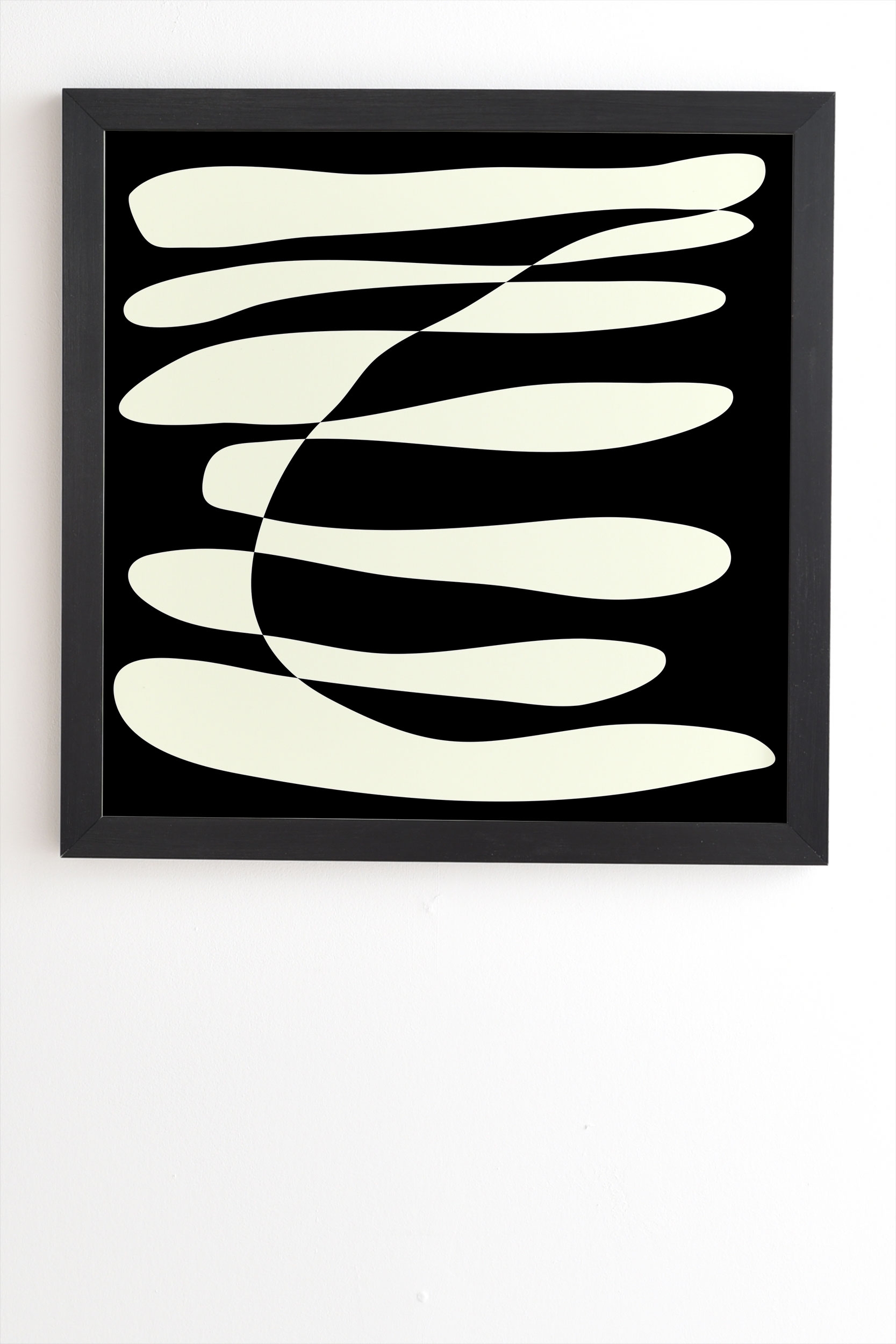 Abstract Composition In Black by June Journal - Framed Wall Art Basic Black 14" x 16.5" - Image 1