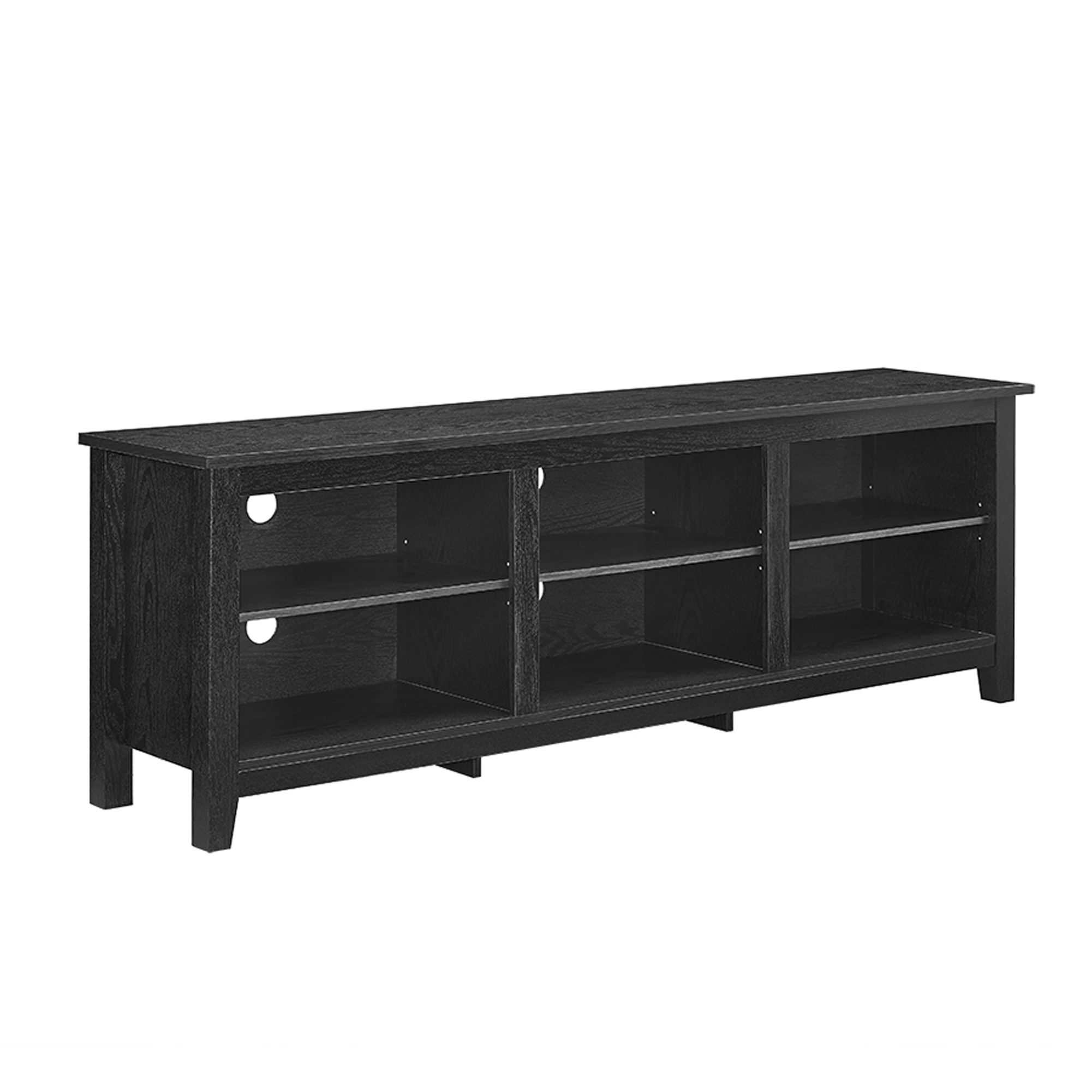 Essential 70" Rustic Wood TV Stand - Black - Image 1