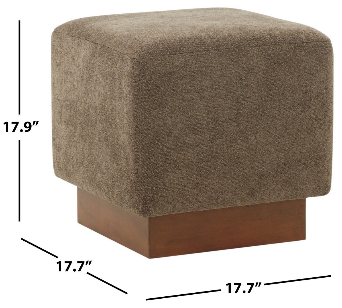 Natalya Square Ottoman - Dark Brown / Walnut - Image 3
