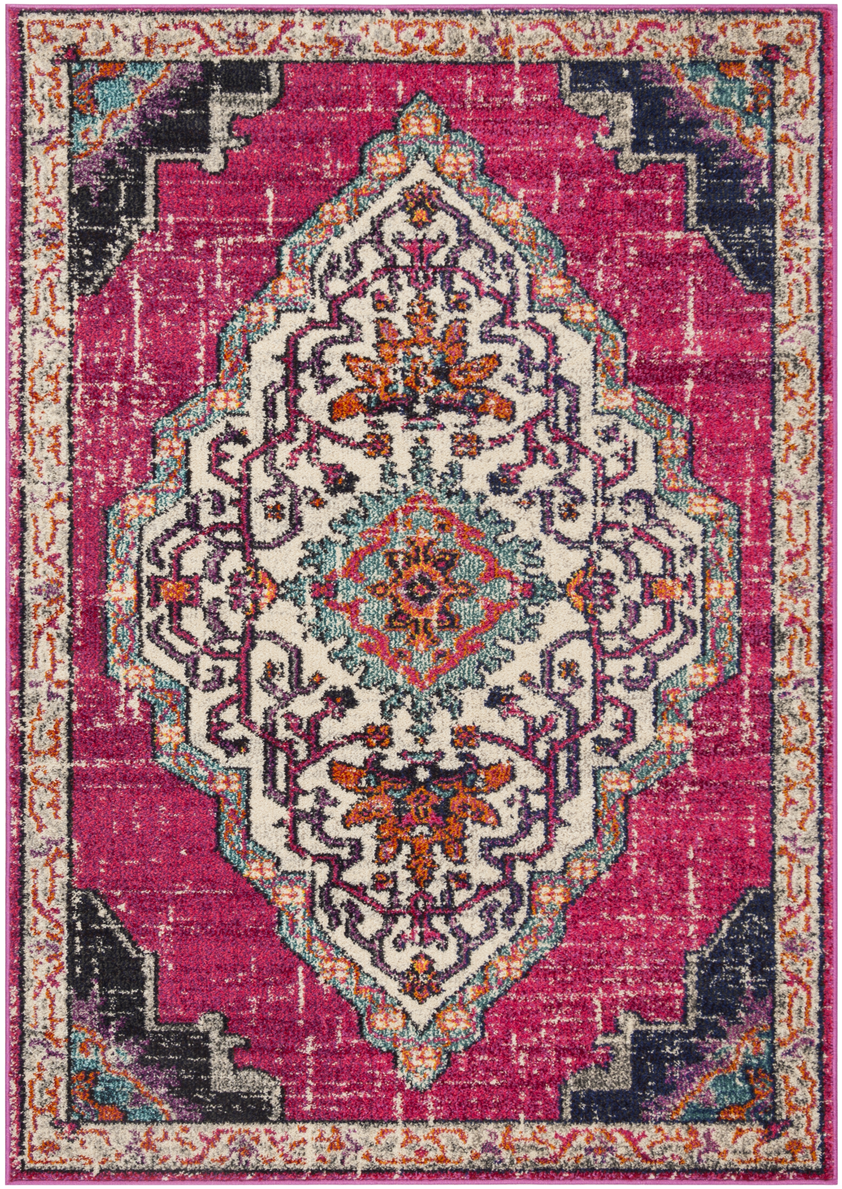Arlo Home Woven Area Rug, MNC254D, Pink/Multi,  4' X 5' 7" - Image 0