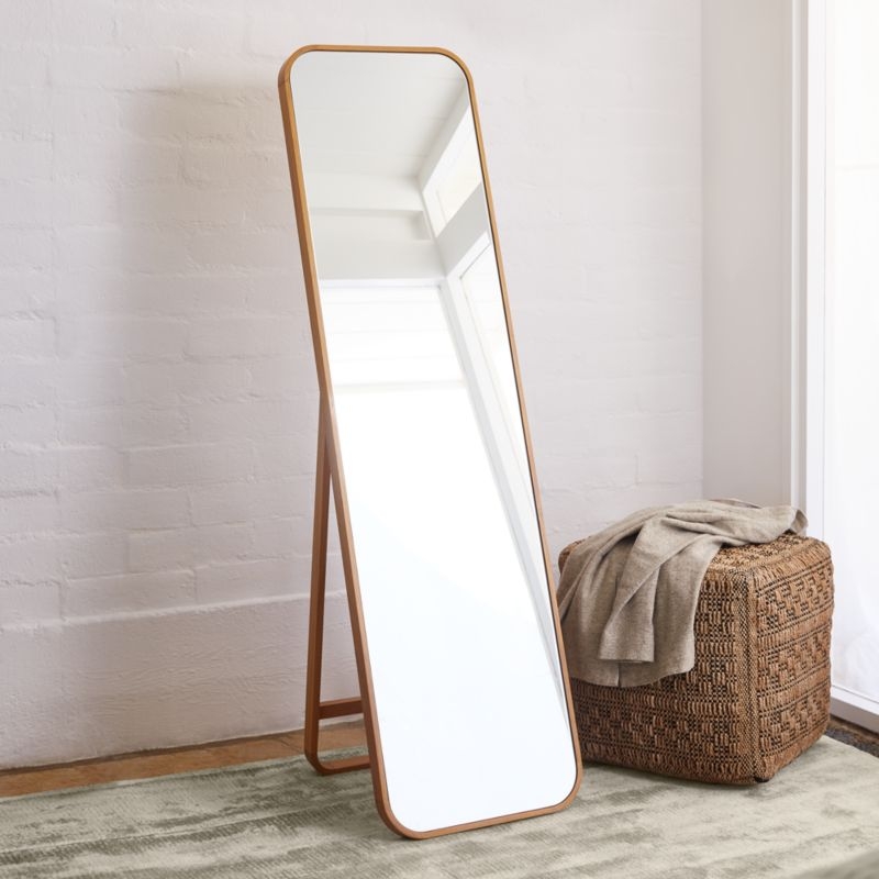 Edge Oak Rectangle Standing Mirror - Image 1