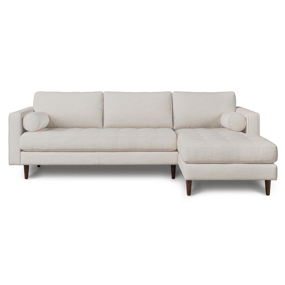 Sven 100" Tufted Right Sectional - Biscuit Cream - Image 0