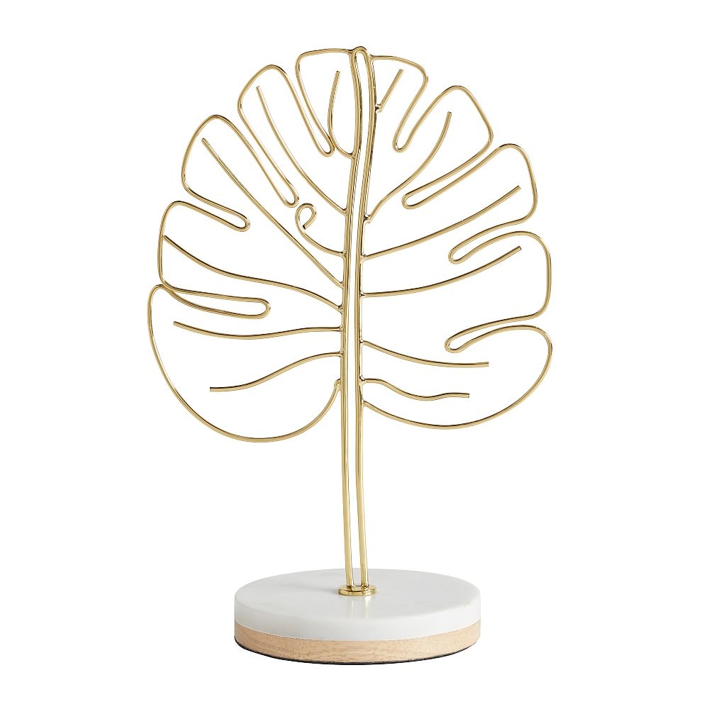 Marble Desk Accessories, Photo Display Leaf, White/Gold - Image 0