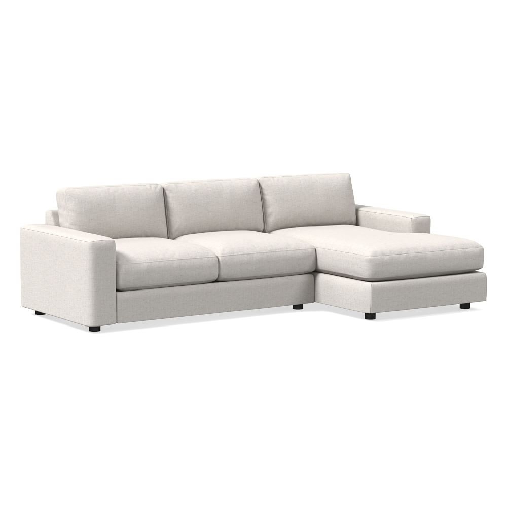 Urban 106" Right 2-Piece Chaise Sectional, Performance Coastal Linen, White, Poly-Fill - Image 0