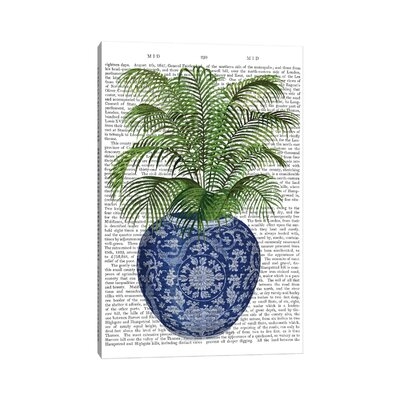 Chinoiserie Vase 6, with Plant Book Print by Fab Funky - Wrapped Canvas Graphic Art Print - Image 0