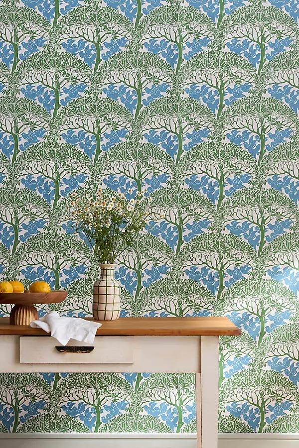 The Savaric Leaves & Trees Garden Green Wallpaper - Image 0