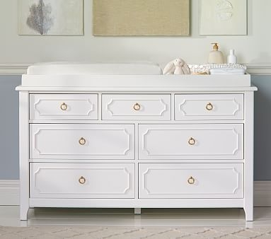 Ava Regency Extra Wide Dresser & Topper, Simply White - Image 0