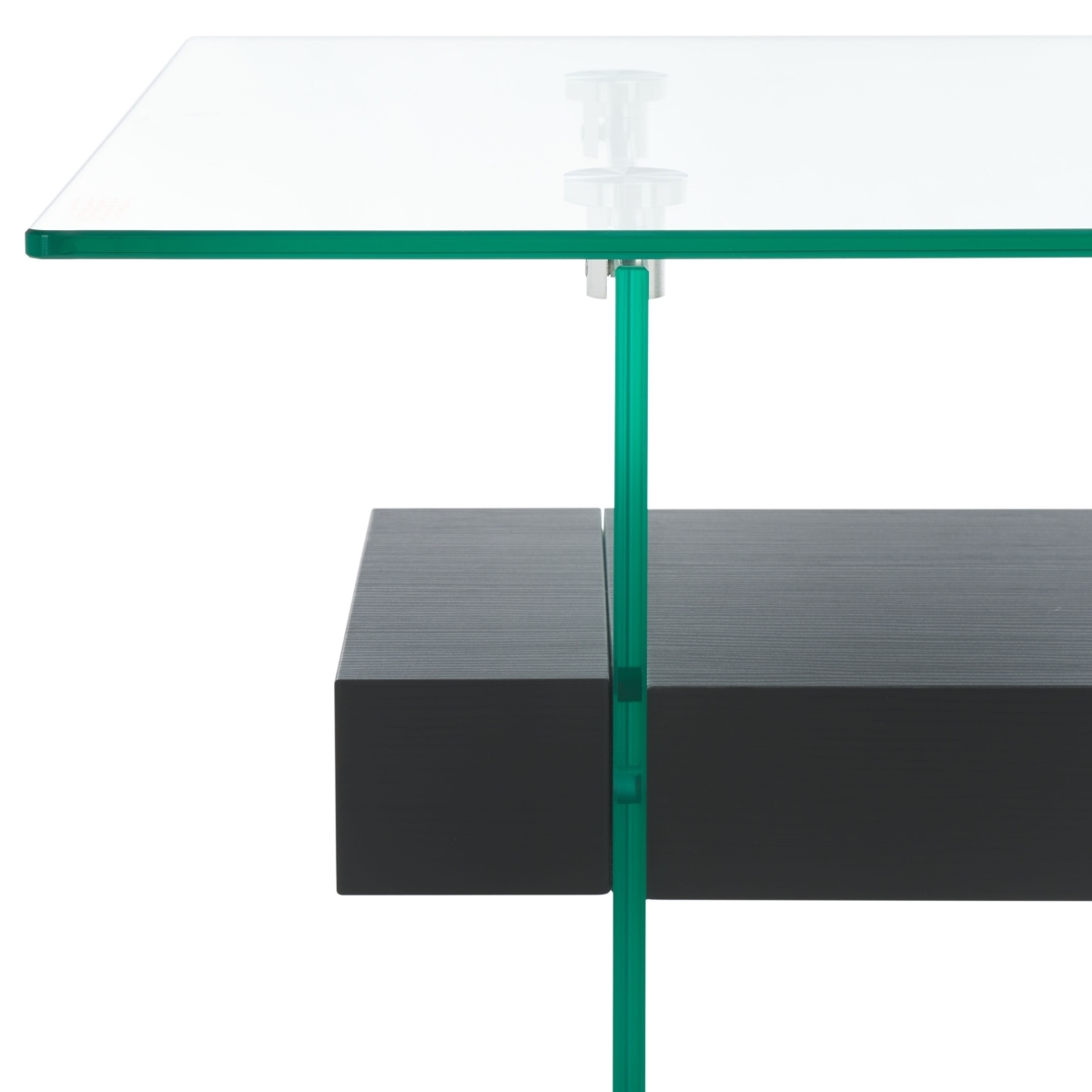 Kayley Coffee Table - Glass / Black Stripe - Safavieh - Image 2