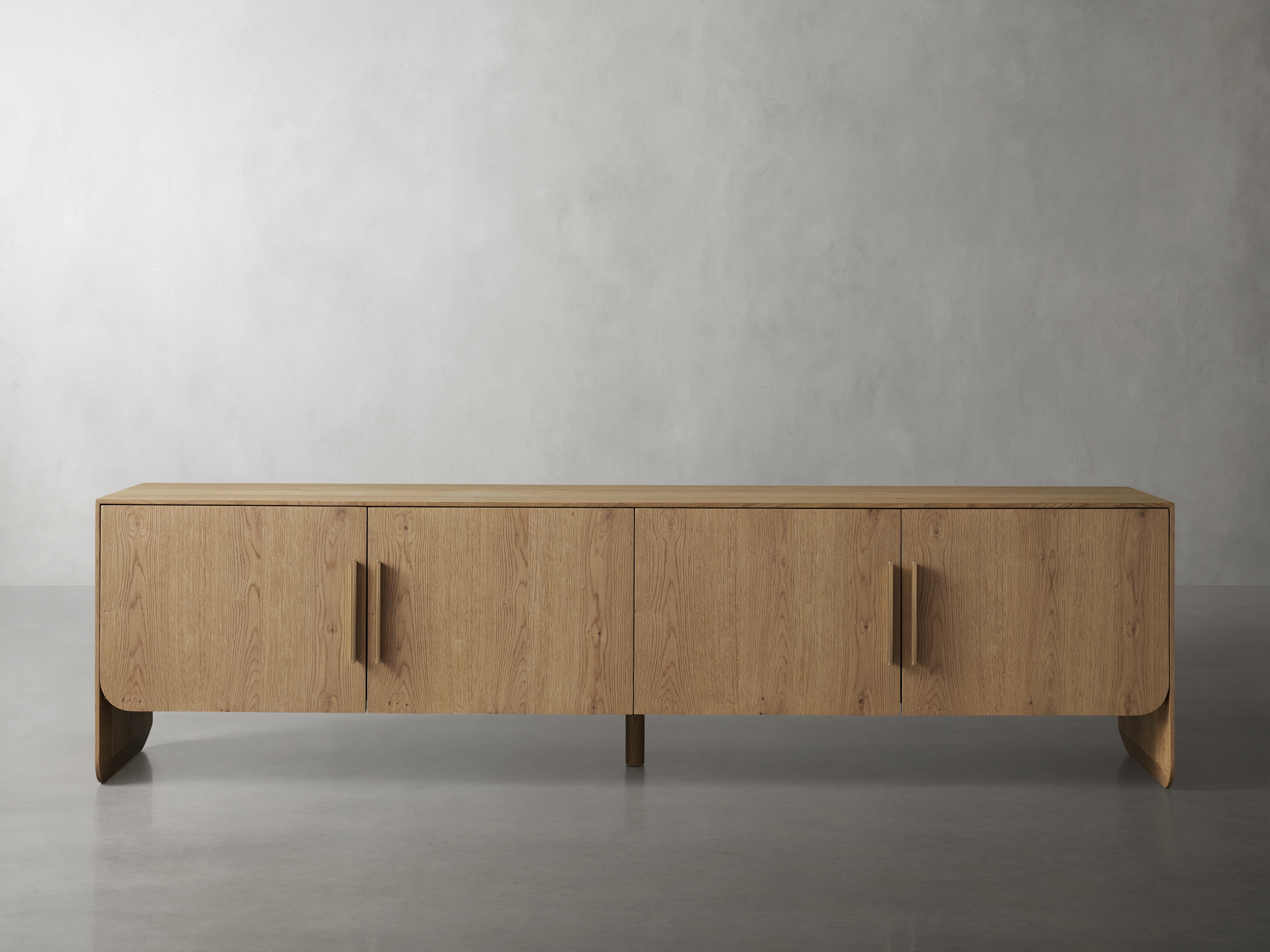 Felton Media Console in Wood 95" Natural  Honey  - Image 0