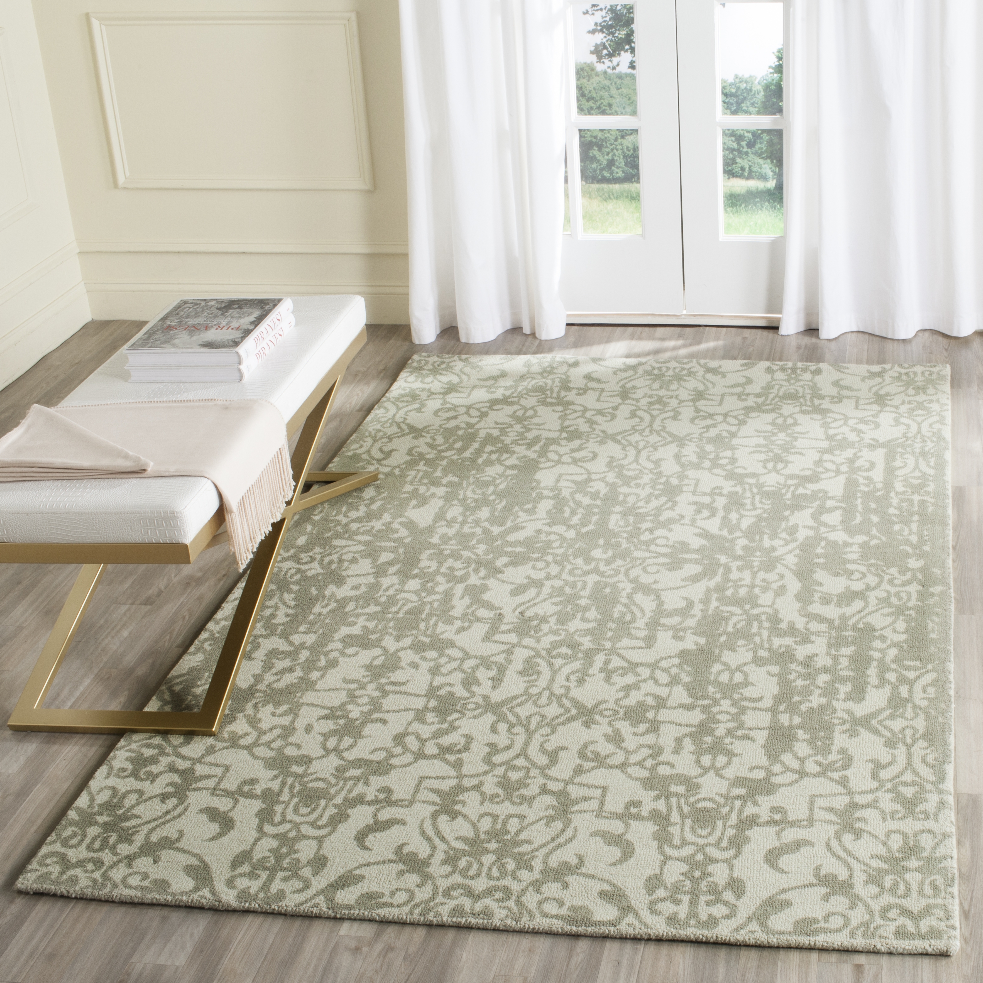 Arlo Home Hand Tufted Area Rug, RVT101D, Light Sage/Grey,  5' X 8' - Image 1