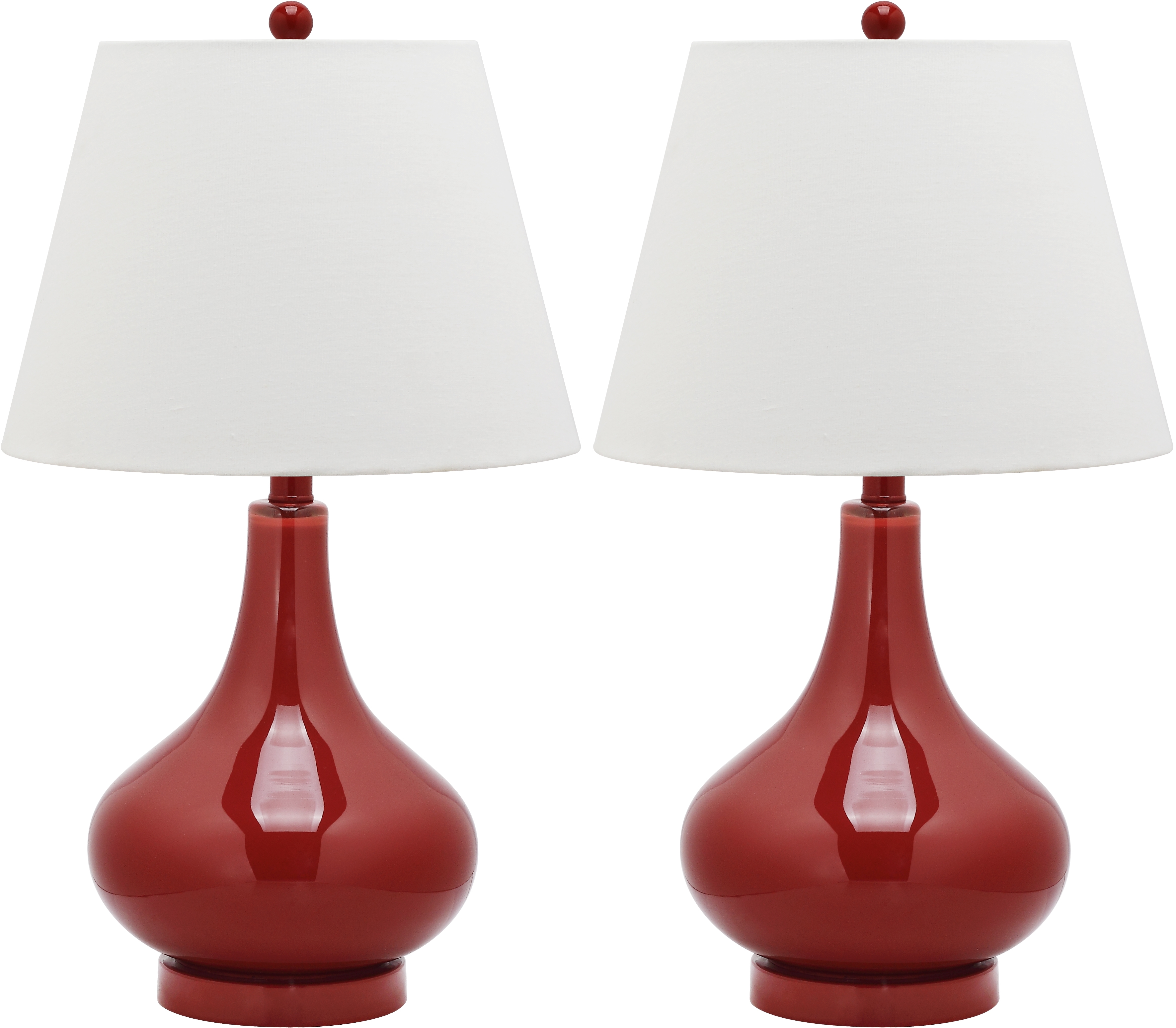 Amy 24-Inch H Gourd Glass Table Lamp - Red - Safavieh - Image 0