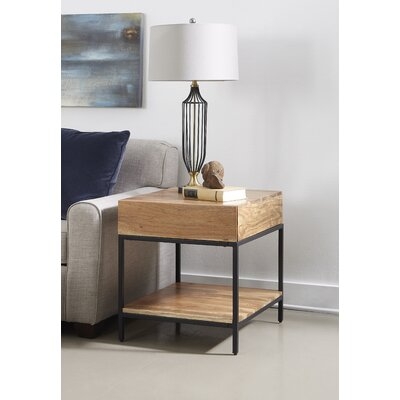 Geri Solid Wood End Table with Storage - Image 0