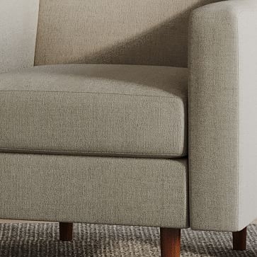 Olive Channel Back Swoop Arm Chair, Poly, Performance Velvet, Petrol, Pecan - Image 2
