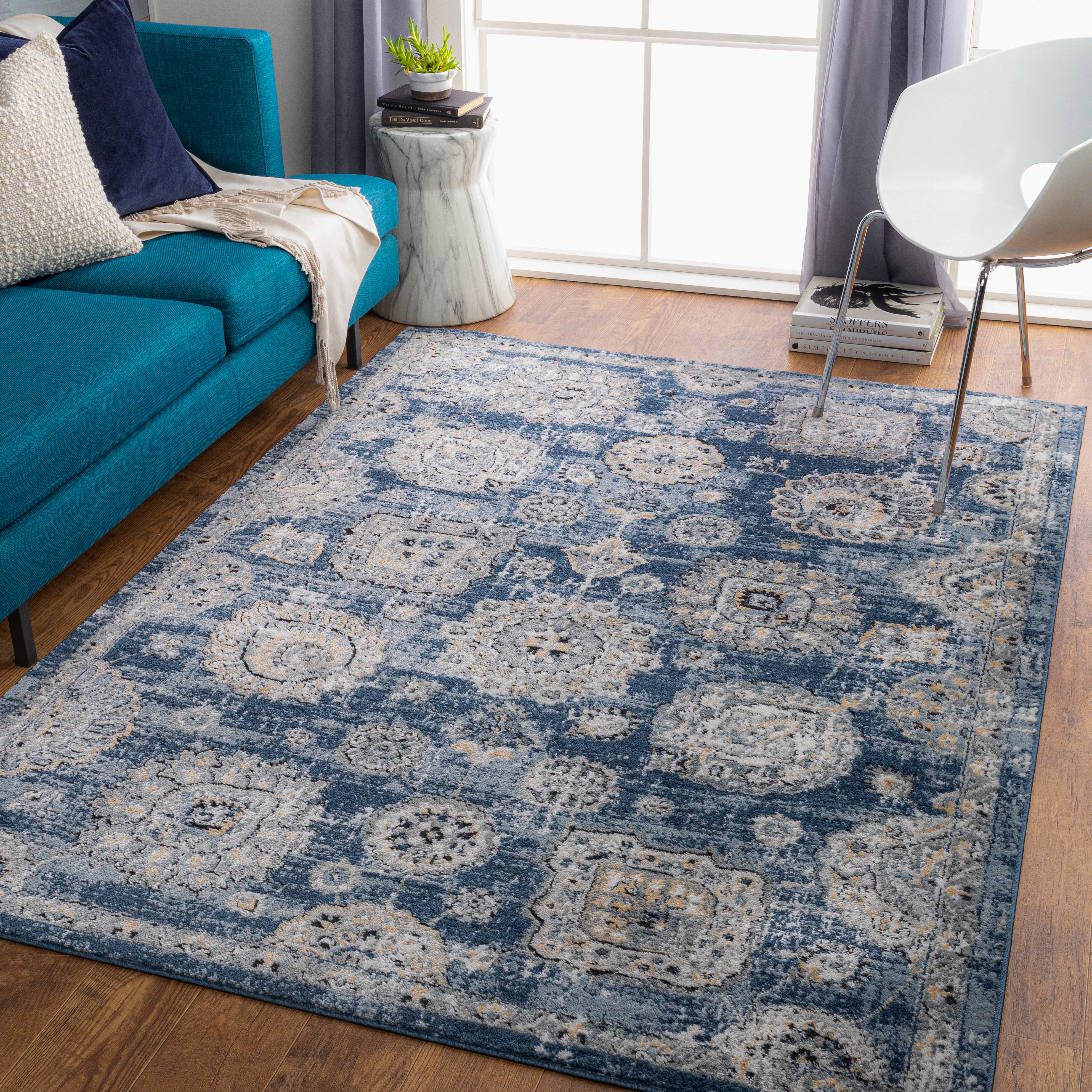 Jolie Blue Indoor 8'10" x 12' Machine Woven Rug - Image 1