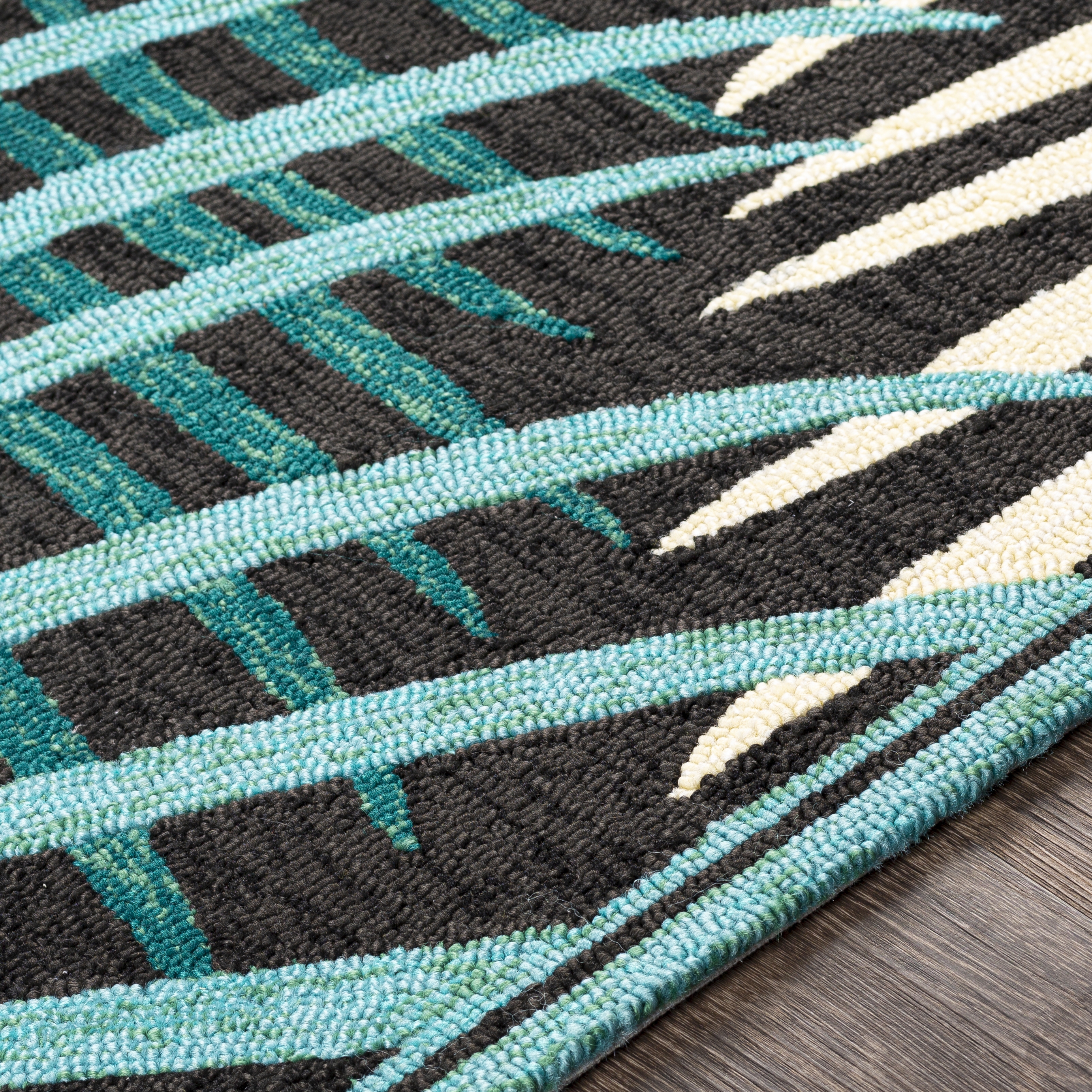 Rain Black Outdoor 2' x 3' Handmade Rug - Image 3