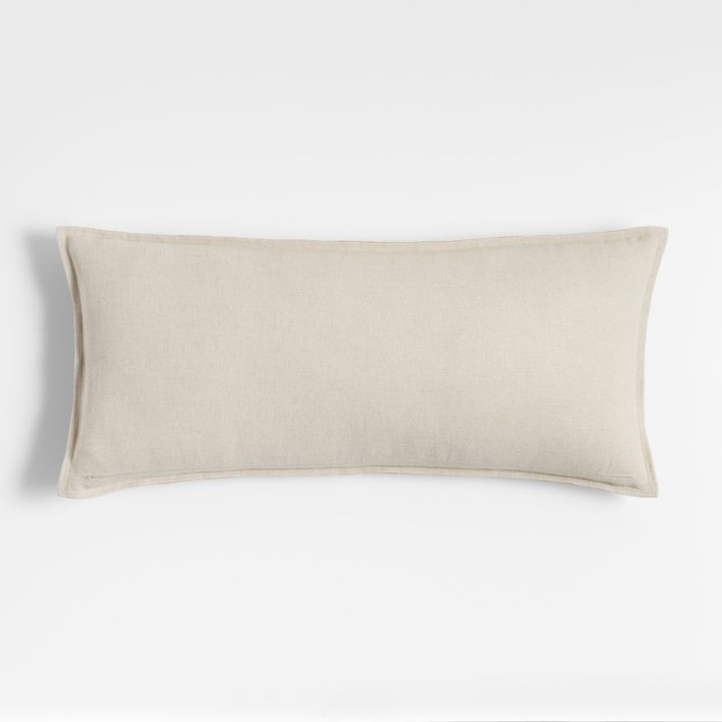 Amber 36x16 Laundered Linen Throw Pillow with Feather Insert - Image 1