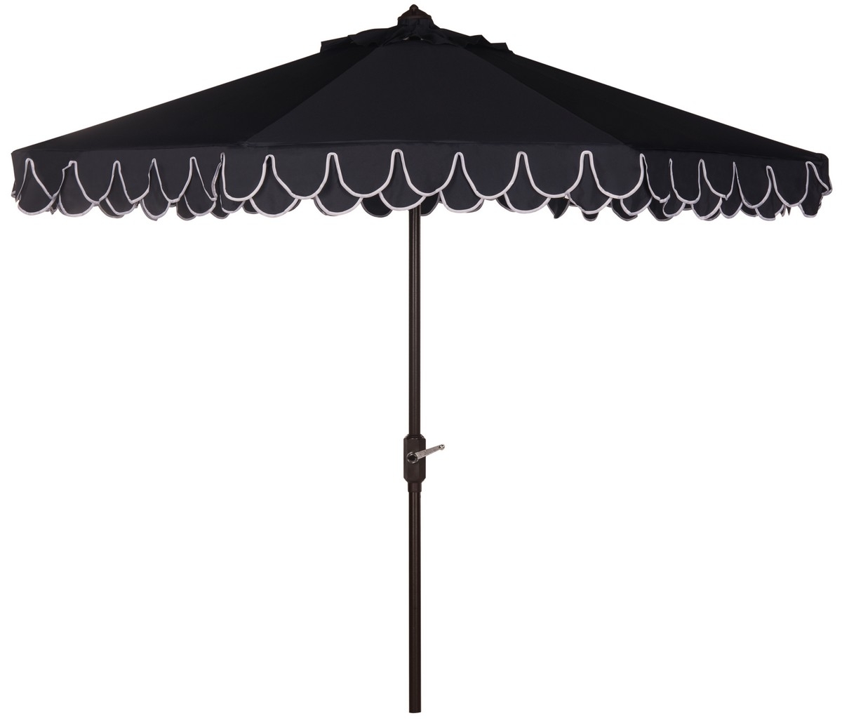 Elegant Valance 11Ft Umbrella - Navy/White - Safavieh - Image 0