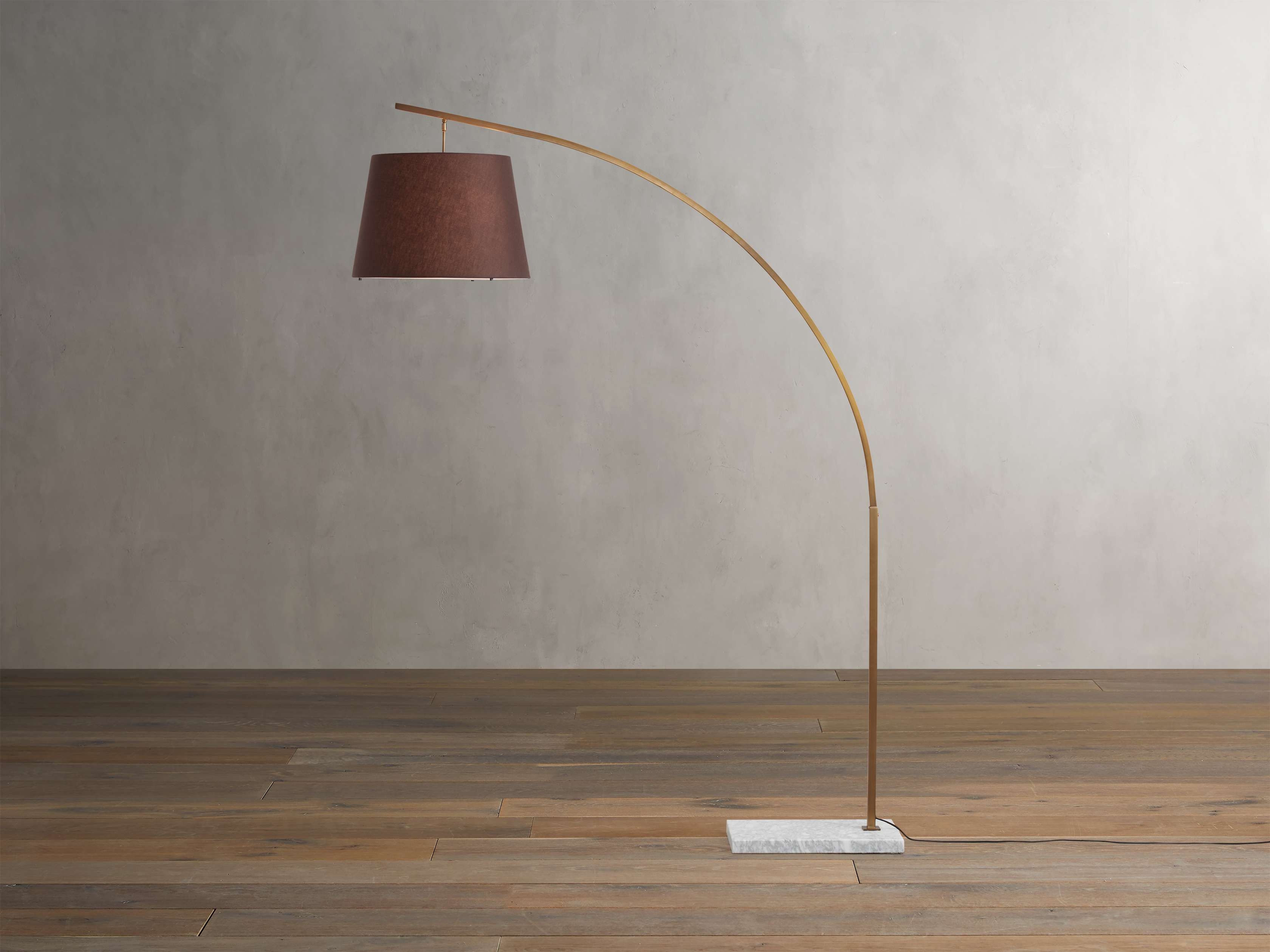 Tadeo Floor Lamp in Stone Brass /Brown Carrara - Image 0
