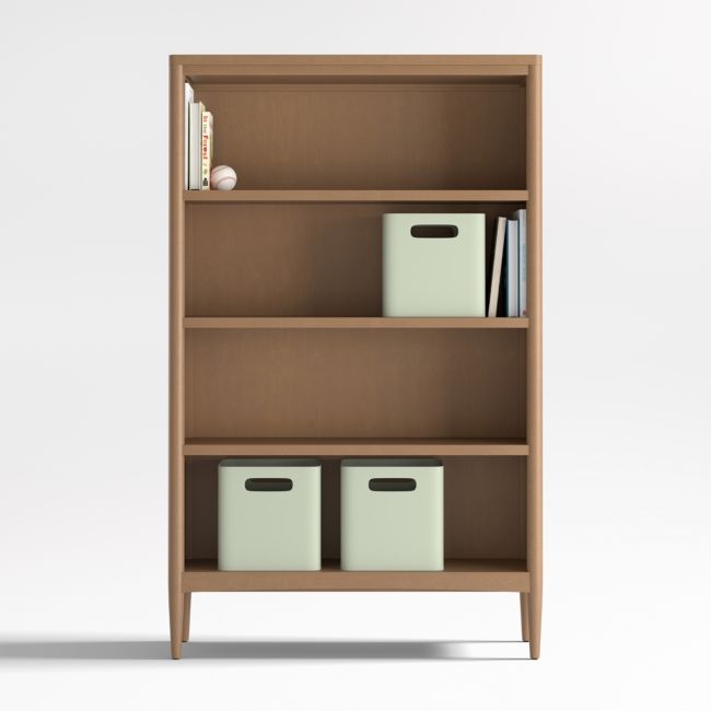 Hampshire Tall Natural Brown Wood 4-Shelf Kids Bookcase - Image 0